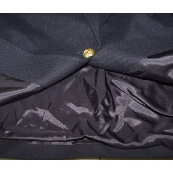 Vintage Savannah Ladies 12 Single Gold Button 100% Wool Navy Blue Blazer Jacket - Picture 6 of 9